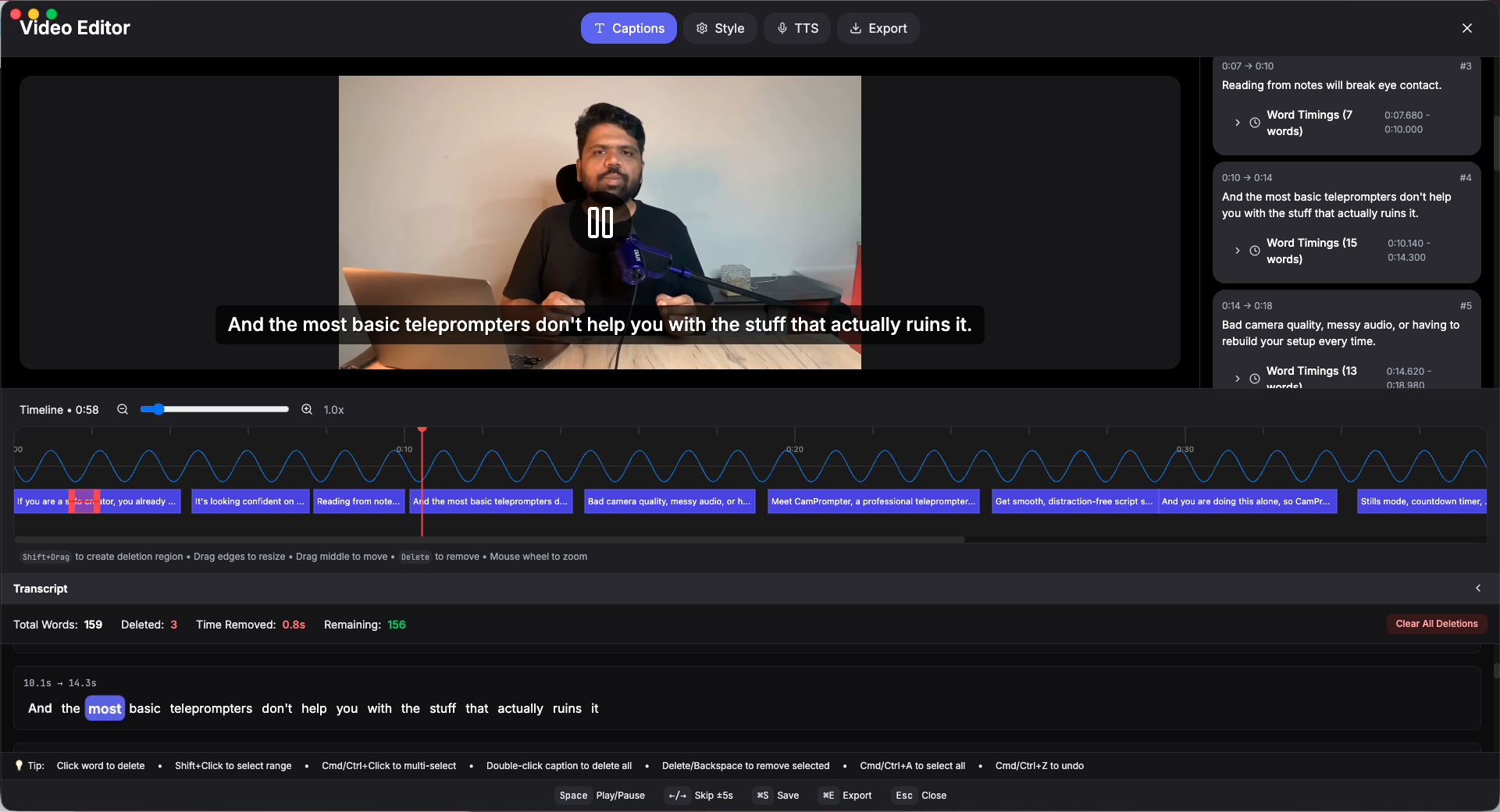 CP video editor with AI subtitles